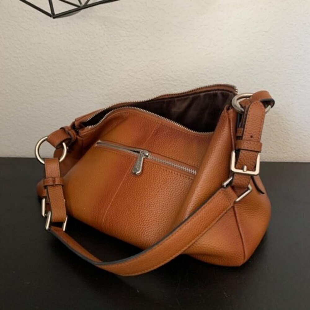 🆕Womens Brown Genuine Leather Shoulder Bag Top Handle Handbag Ladies Purses - Picture 5 of 15